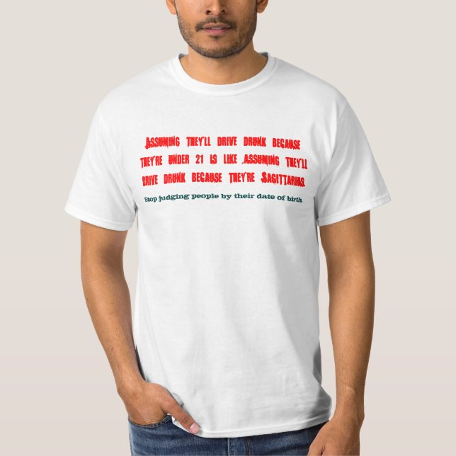 T-shirt Âge légal pour consommer de l'alcool contre des (Devant)