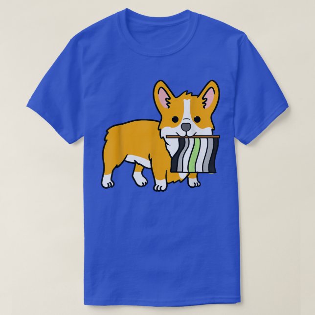 T-shirt Agender Corgi Agender Pride Flag  (Design devant)