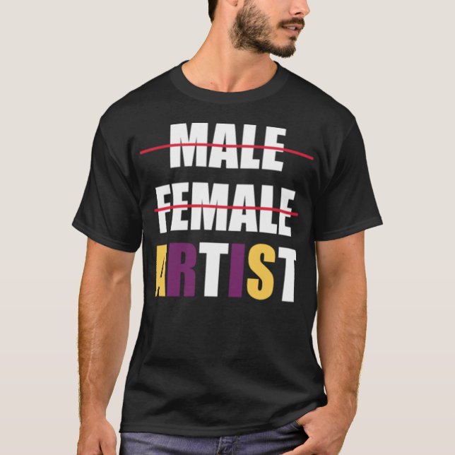 T-shirt Agender Flag LGBT Artiste non binaire (Devant)