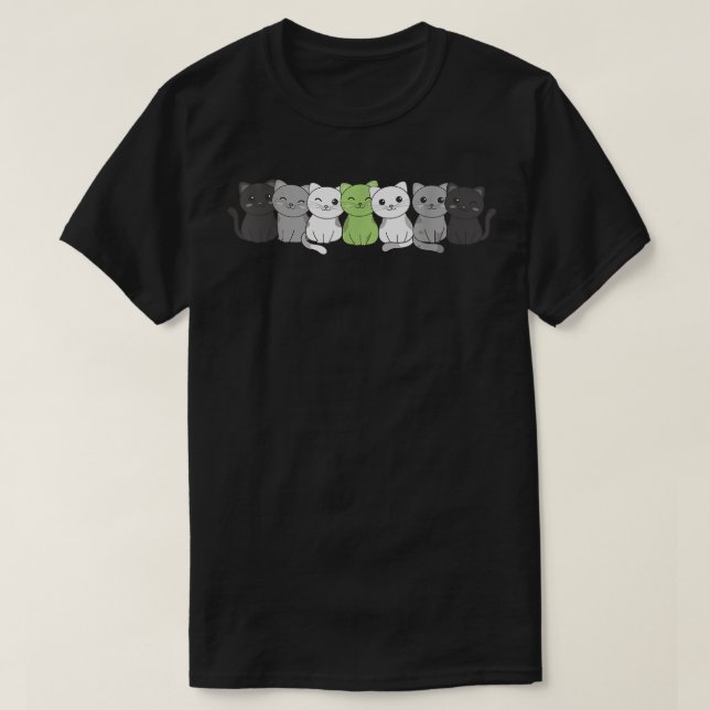 T-shirt Agender Flag Non Binary Pride LGBTQ Cats cute agen (Design devant)