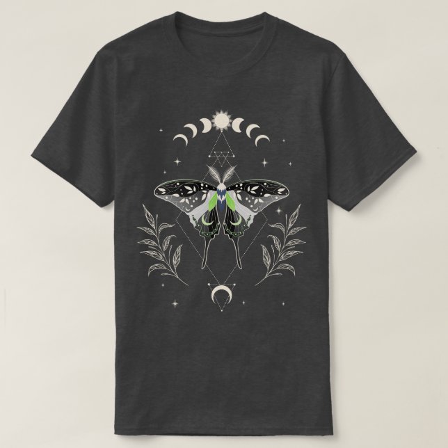 T-shirt Agender Luna Moth Celestial LGBT Pride Drapeau 1 (Design devant)