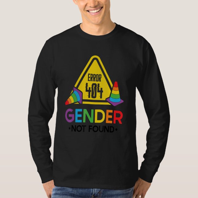 T-shirt Agender Non Binary Pride Error 404 Gender Not Foun (Devant)