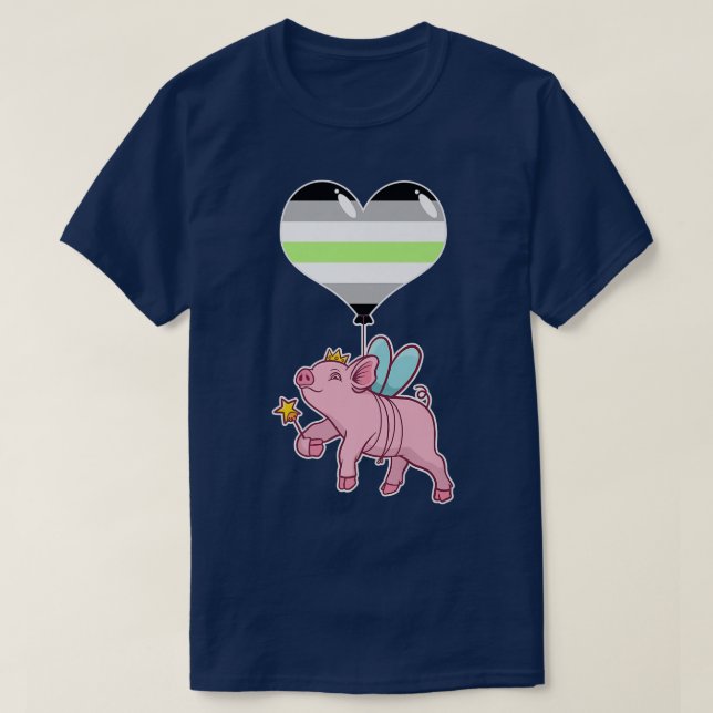 T-shirt Agender Pig FairyNonbinary Gender (Design devant)