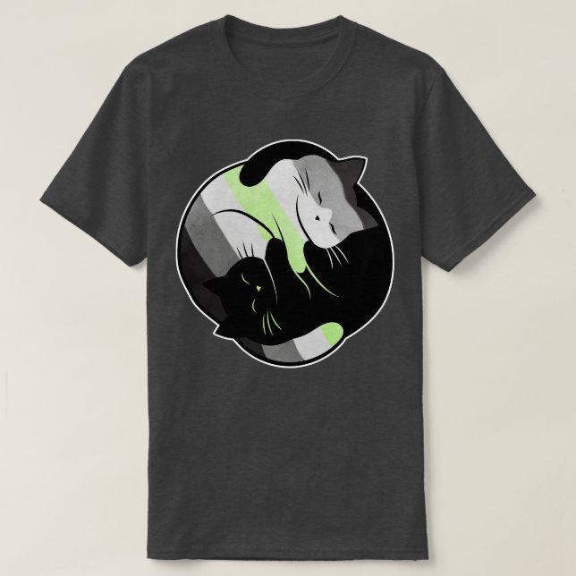 T-shirt Agender Yin Yang Chat (Design devant)