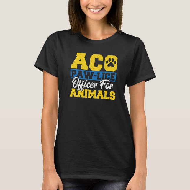 T-shirt Agent De Contrôle Des Animaux Pour Un Animal Secou (Devant)