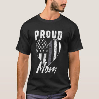 T-shirt Agent de correction Maman Mère Cœur Drapeau Améric