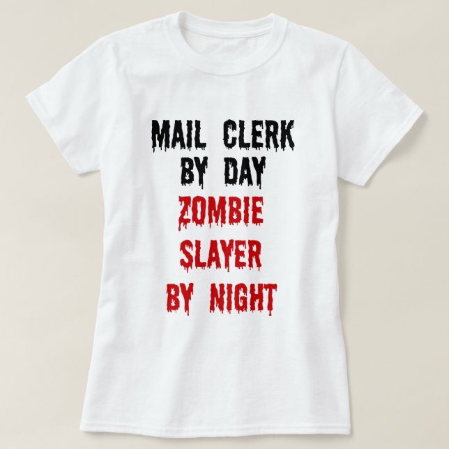 T-shirt Agent de messagerie Zombie Slayer (Design devant)