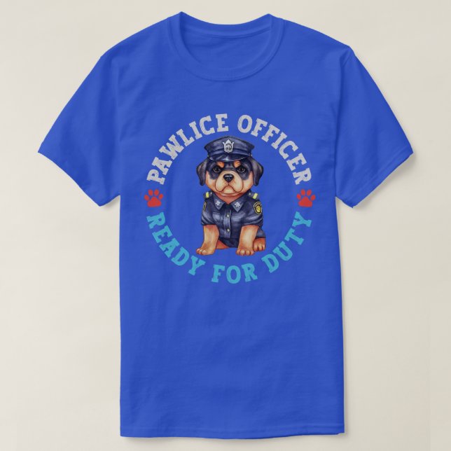 T-shirt Agent de Pawlice Rottweiler (Design devant)