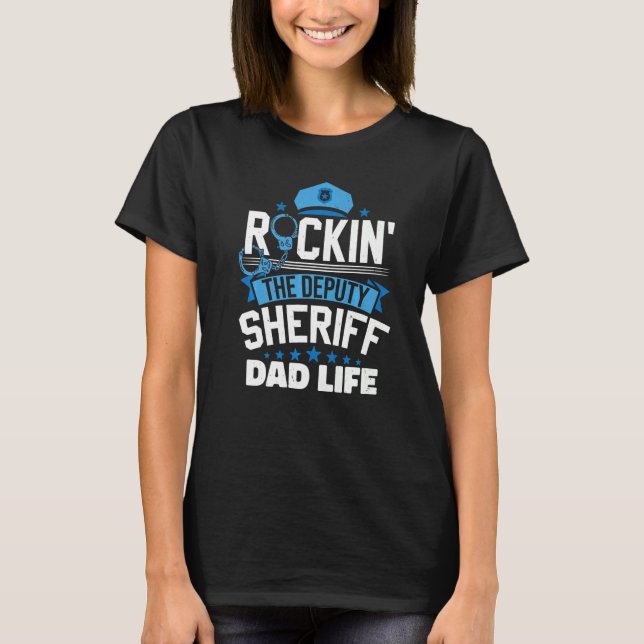 T-shirt Agent de police Papa Cop Policeman adjoint Sheriff (Devant)