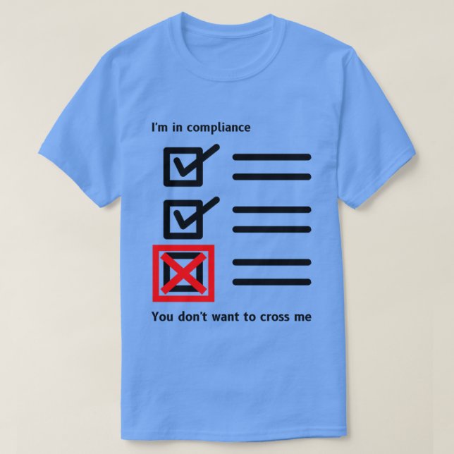 T-shirt agent d'examen de la conformité (Design devant)