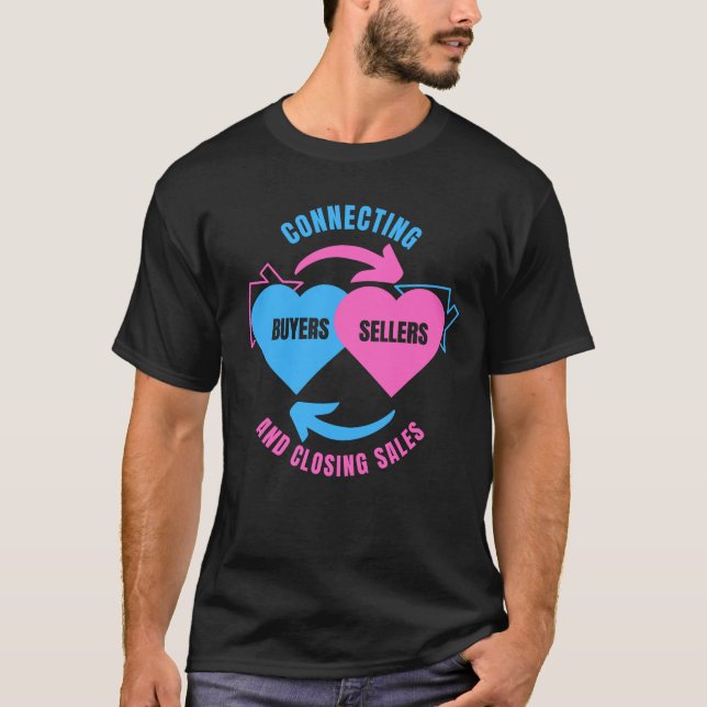 T-shirt AGENT IMMOBILIER Connecter acheteurs vendeurs immo (Devant)