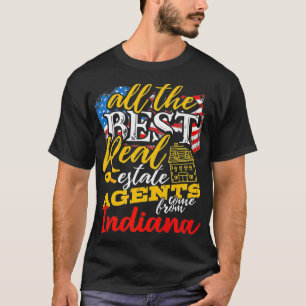 T-shirt Agent immobilier Indiana Drapeau américain Indiané