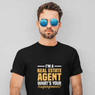 T-shirt Agent immobilier minimaliste drôle Superpouvoir