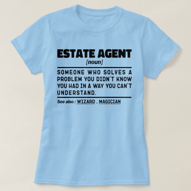 T-shirt Agent immobilier Noun Agent immobilier Drôle Devis (Design devant)