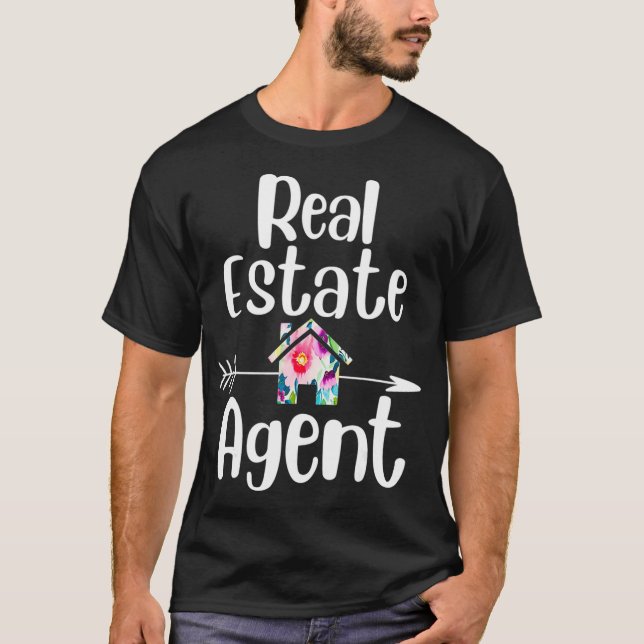 T-shirt Agente immobilier REA Maison Cadeau Maison Vente à (Devant)