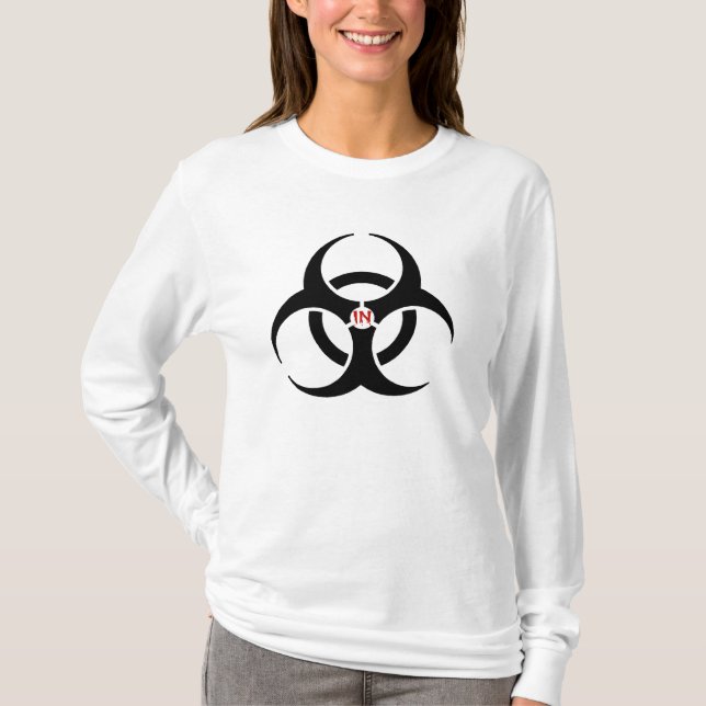 T-shirt Agents dans les dames rouges aa Hoody long Sleev (Devant)