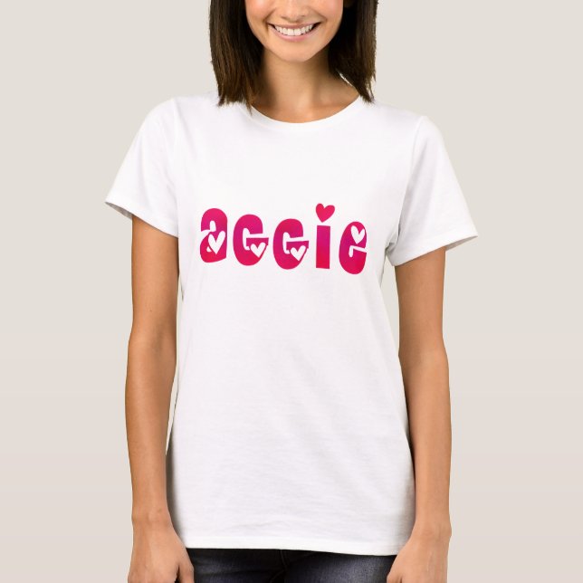 T-shirt Aggie dans les coeurs (Devant)