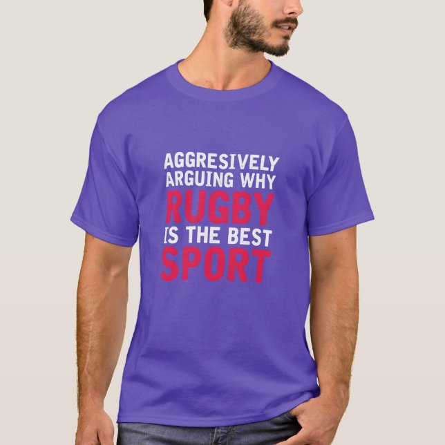 T-shirt Aggresively Arguing With Rugby Ishe Best Sport ret (Devant)