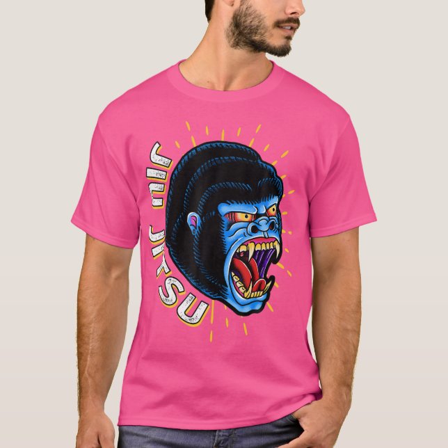 T-shirt Aggressiv Gorilla Brésilien Jiu Jitsu (Devant)