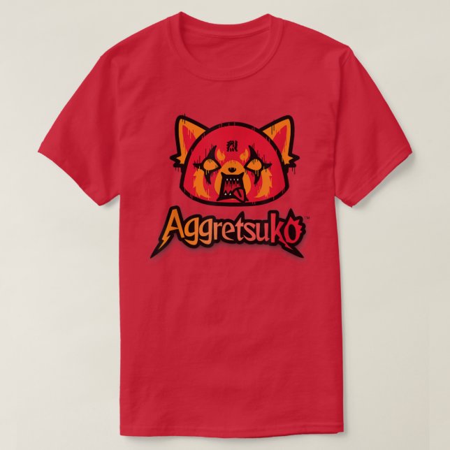 T-shirt Aggretsuko RAGE Rock n Roll Heavy Metal Music  (Design devant)