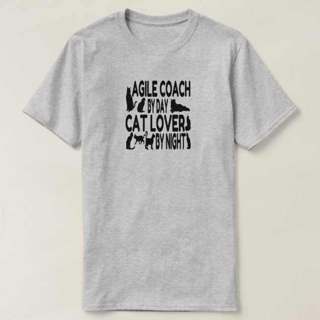 T-shirt Agile Coach aime les chats (Design devant)
