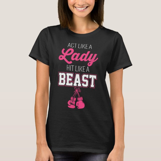 T-shirt Agissez Comme Une Dame Touchée Comme Une Boss Boxe (Devant)