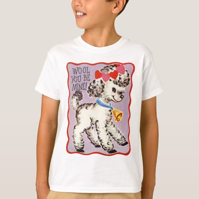 T-shirt Agneau vintage Valentine (Devant)