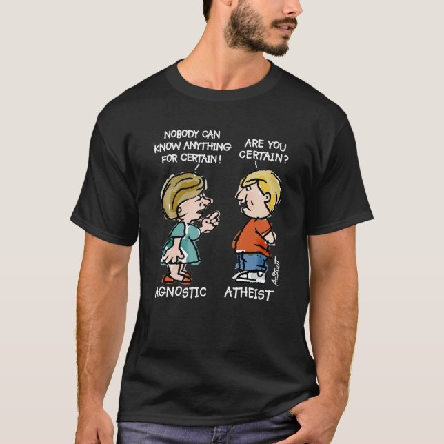 T-shirt agnostique contre athée (Devant)