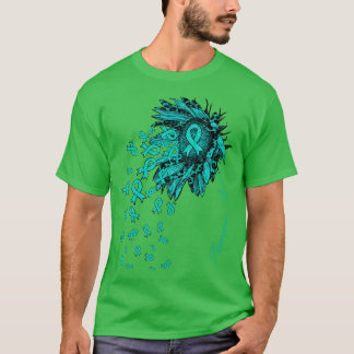 T-shirt Agoraphobie Sensibilisation Tournesol ribbon fleur