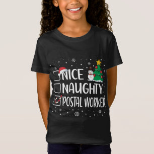 T-Shirt Agréable Ou Mauvaise Postal Worker Funny Christmas