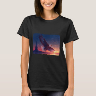 T-shirt Agréable Statue De La Liberté Avec Aigle Pour Adul