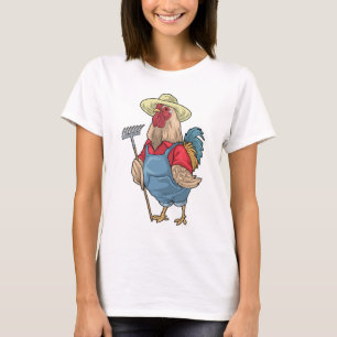 T-shirt Agriculteur de poulets Râteau ferme