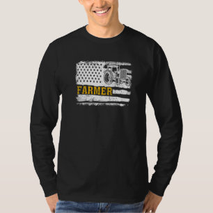 T-shirt Agriculteur Drapeau États-Unis Éleveur Basse-cour
