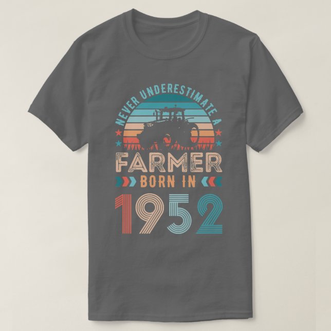 T-shirt Agriculteur né en 1952 Cadeau agricole 70e anniver (Design devant)