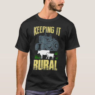 T-shirt Agriculteur Reste Rural Tracteur Ferme Vache Eleva