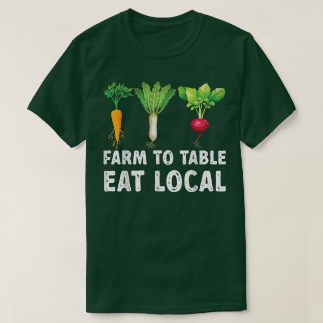 T-shirt Agriculteurs Ts Farm Pour Table Manger Local Farme (Design devant)