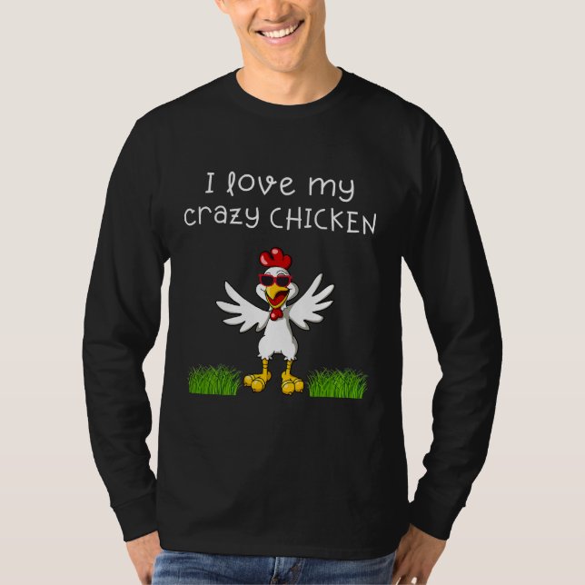 T-shirt Agriculture J'Aime Mon Poulet Fou (Devant)