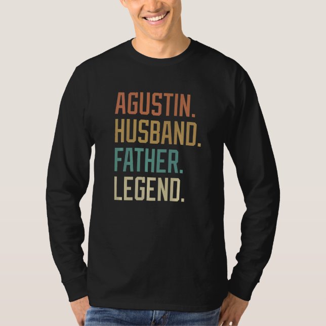 T-shirt Agustin Husband Father Legend Father's Day Retro (Devant)