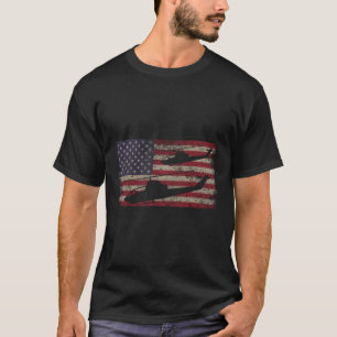 T-shirt Ah1 Hélicoptère Cobra Militaire Drapeau Américain