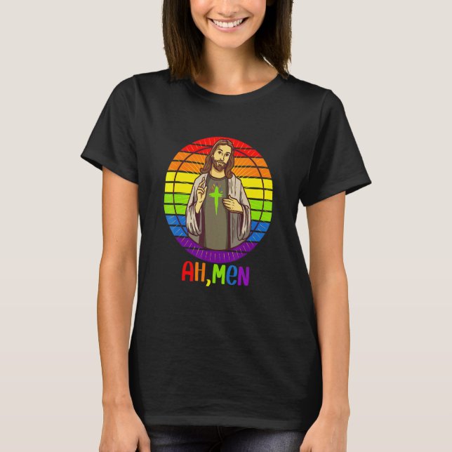 T-shirt Ah Hommes Gay pride Arc-en-ciel Drapeau Lgbtq Stup (Devant)