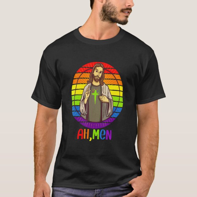 T-shirt Ah Hommes Gay pride Arc-en-ciel Drapeau Lgbtq Stup (Devant)