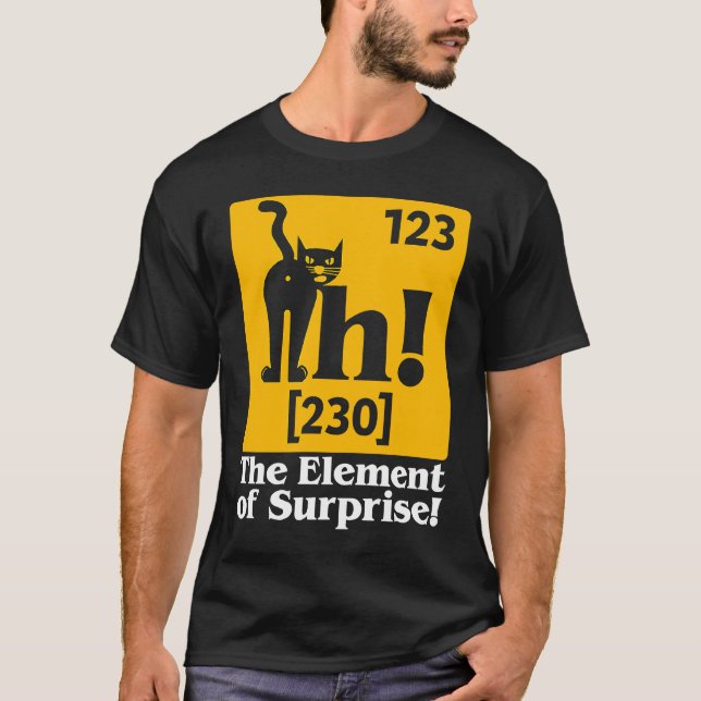 T-shirt Ah L'Élément de la Chimie Surprise Science Chat (Devant)