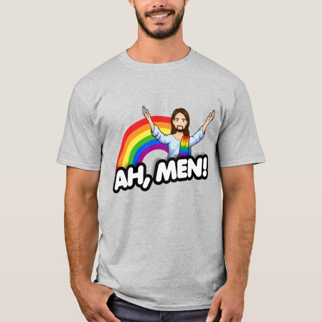 T-shirt Ah Men - Jésus arc-en-ciel (Devant)