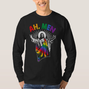 T-shirt Ah Men Lgbt Gay pride Jésus Rainbow Drapeau chréti