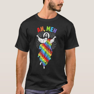 T-shirt Ah Men Lgbt Gay pride Jésus Rainbow Peace Christia