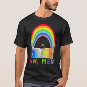 T-shirt Ah Men Rainbow Gay Jesus Christian Gay Rights Gay