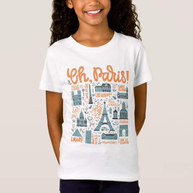 T-Shirt Ah, Paris ! typographie de ville de | (Devant)