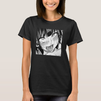 T-shirt Ahegao Anime fille avec la langue et les mains deh