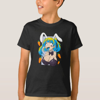 T-shirt Ahegao chemise anime visage lapin cosplay lewd tee