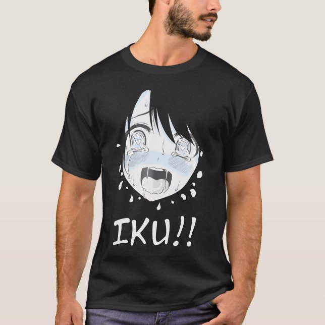 T-shirt Ahegao Face Anime Manga Hentai Girl Iku (Devant)